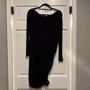 Ribbed cotton asymmetric dress